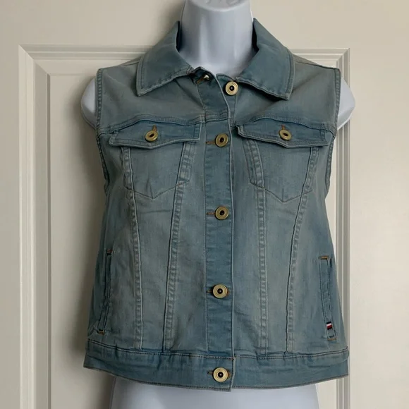 Tommy Hilfiger Women’s Blue Jean Denim Vest size S/P - Picture 3 of 7